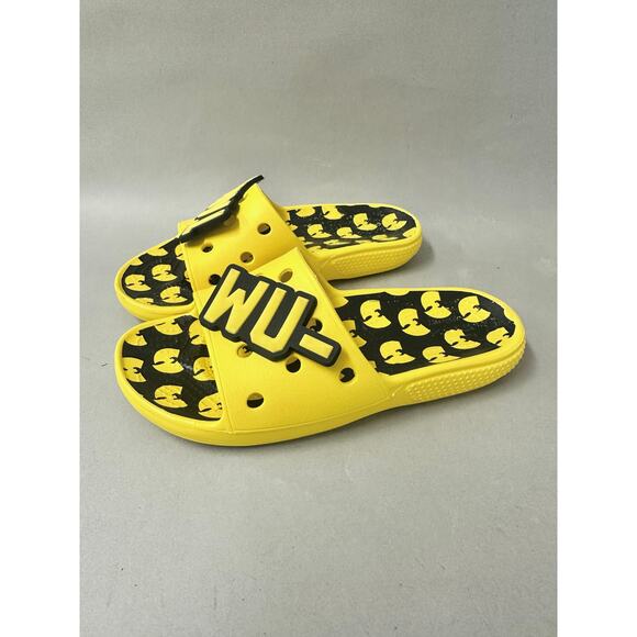 Crocs Classic Wu-Tang Slide Sandals in Yellow/Black Mens Size 5 Womens 7 - Picture 3 of 14